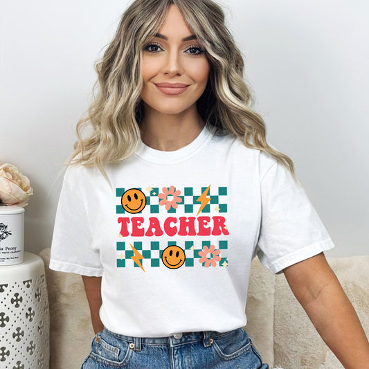 Retro Teacher Checkered | DTF Transfer