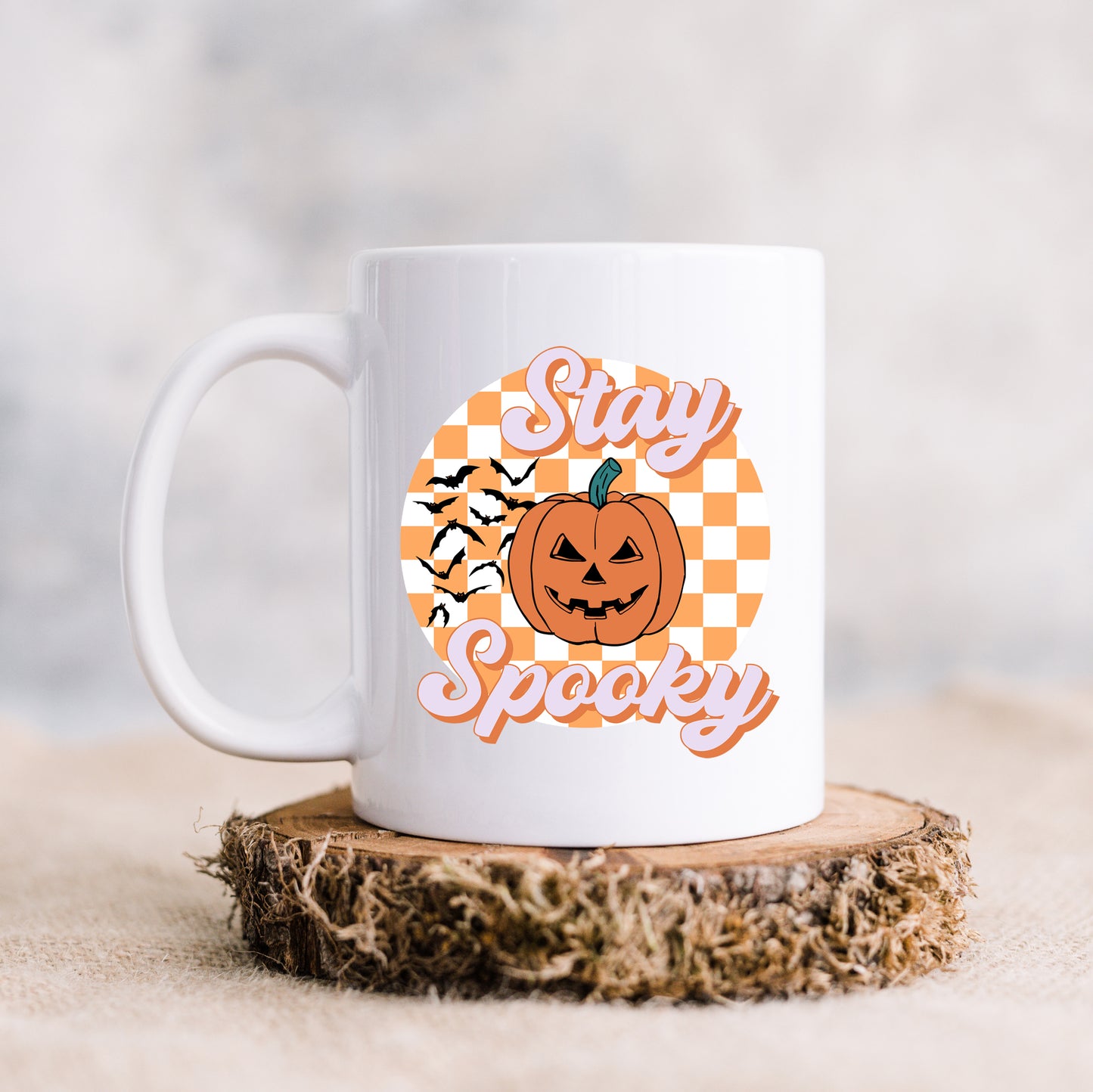 Stay Spooky Bats Checkered | Mug