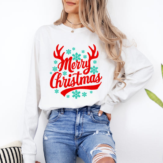 Merry Christmas Antlers | DTF Transfer