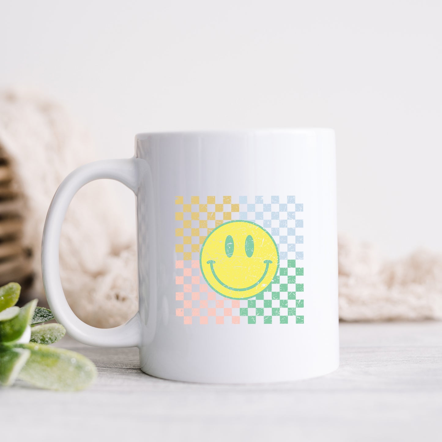 Four Square Smiley Face | Mug