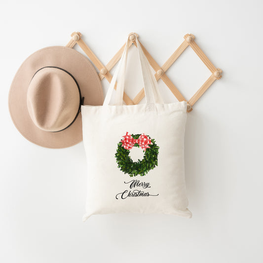 Merry Christmas Wreath | Tote Bag