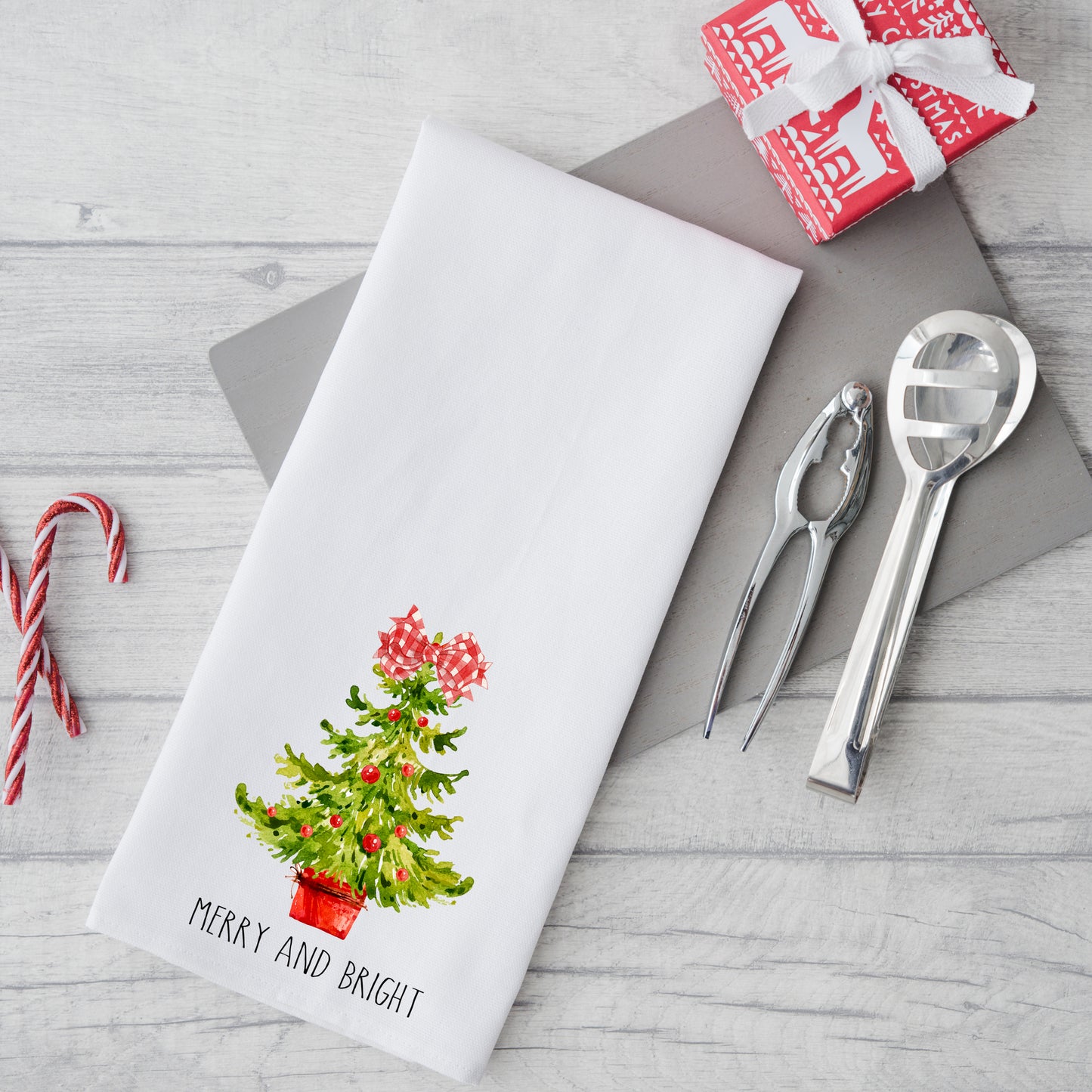 Merry And Bright Tree | Tea Towel