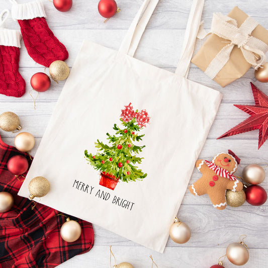 Merry And Bright Tree | Tote Bag