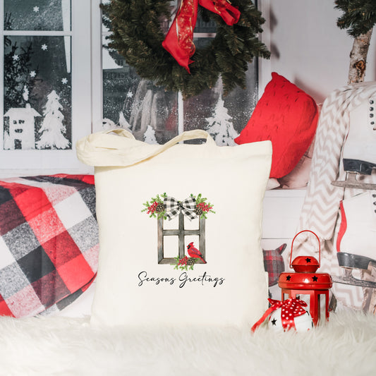 Seasons Greetings Windowpane | Tote Bag