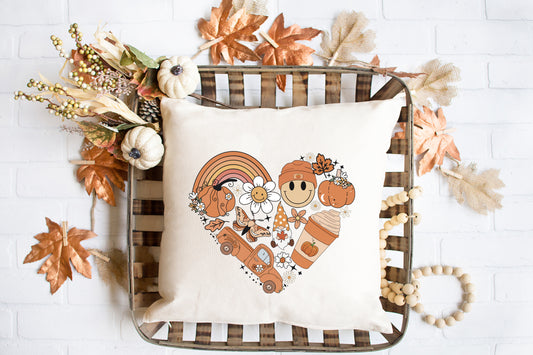 Fall Collage Heart | Pillow Cover
