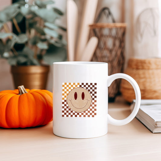 Fall Checkered Smiley | Mug