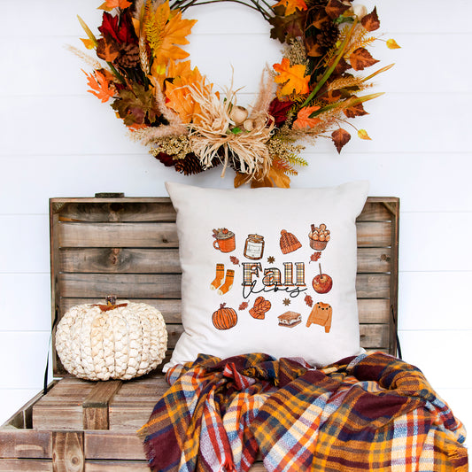 Plaid Fall Vibes Collage | Pillow Cover