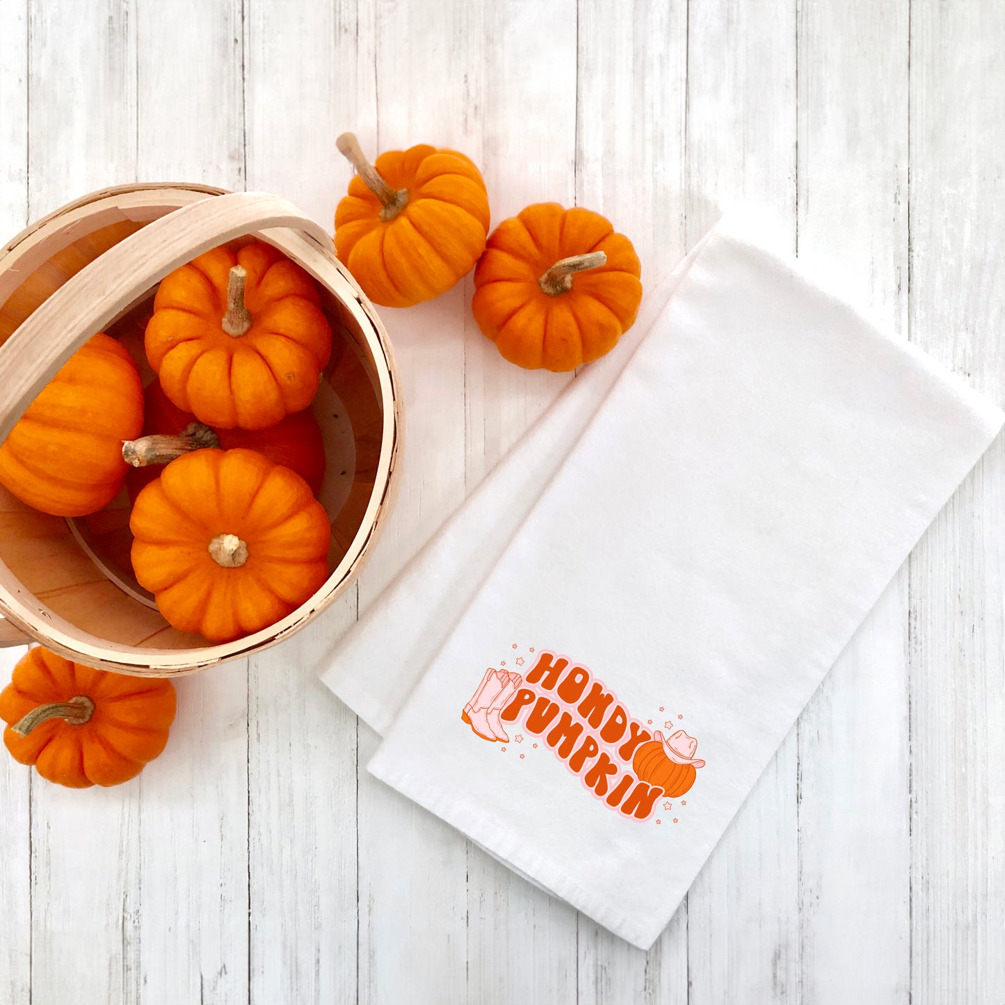 Howdy Pumpkin Boots | Tea Towel