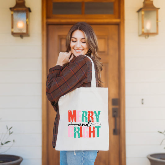 Merry And Bright Colorful | Tote Bag