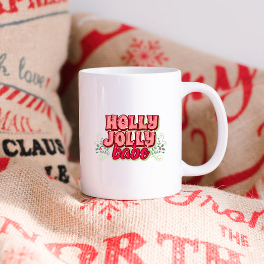 Holly Jolly Babe Stacked | Mug