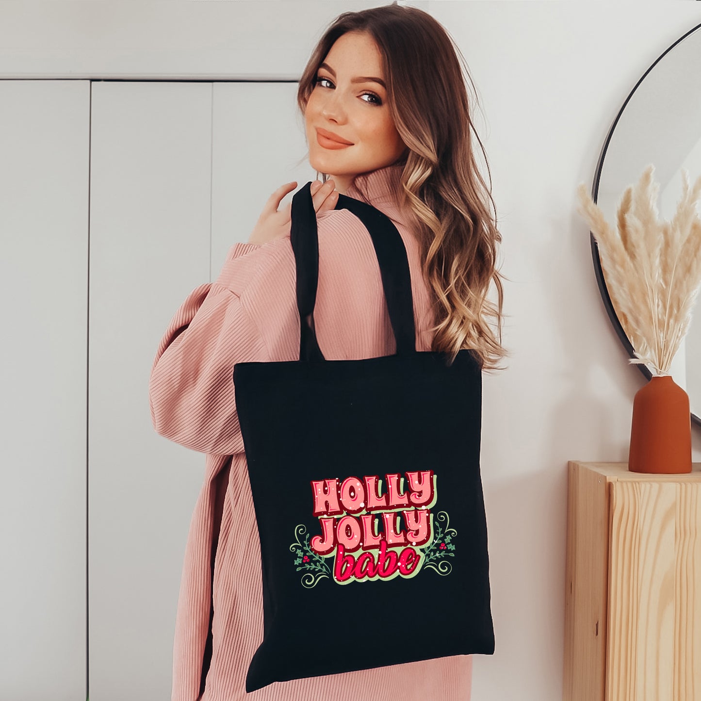 Holly Jolly Babe Stacked | Tote Bag