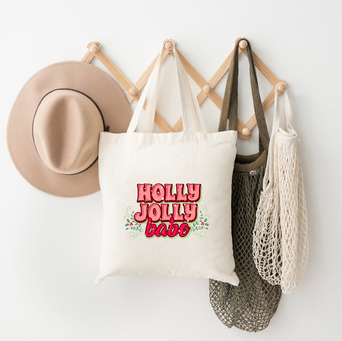 Holly Jolly Babe Stacked | Tote Bag