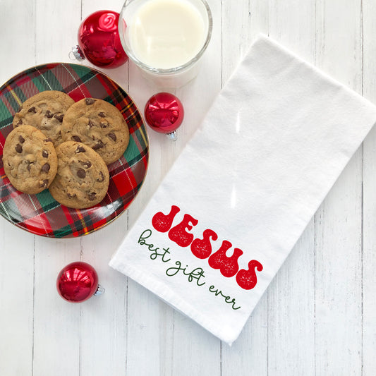 Jesus Best Gift Ever Cursive | Tea Towel