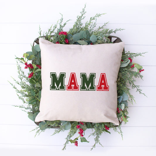 Mama Green And Red Bold | Pillow Cover