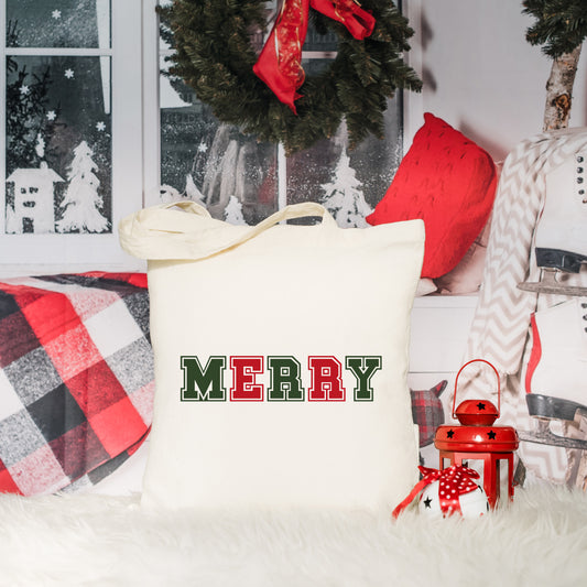 Merry Red And Green Bold | Tote Bag