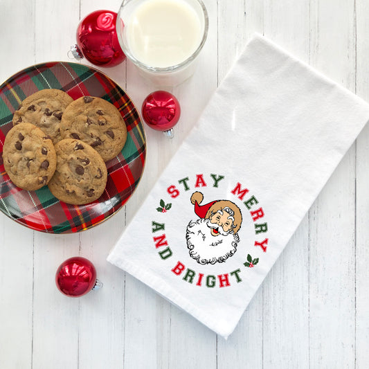 Stay Merry And Bright Circle | Tea Towel