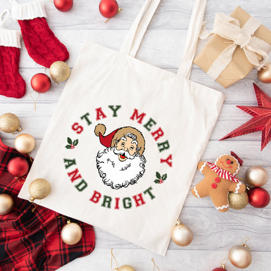 Stay Merry And Bright Circle | Tote Bag