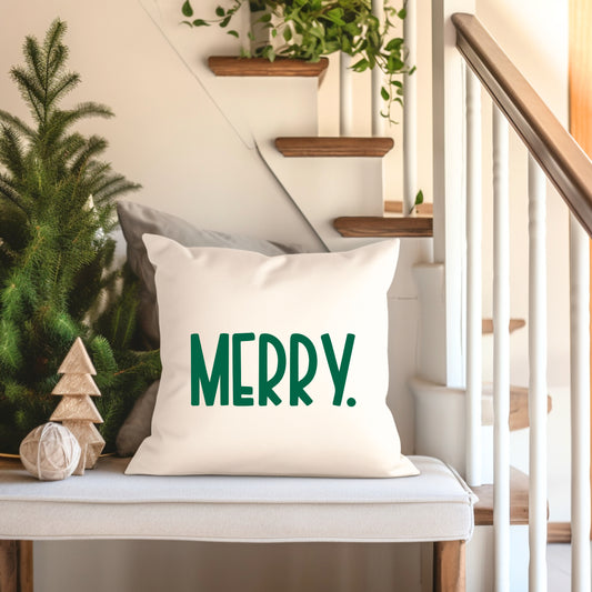 Merry Bold Word | Pillow Cover