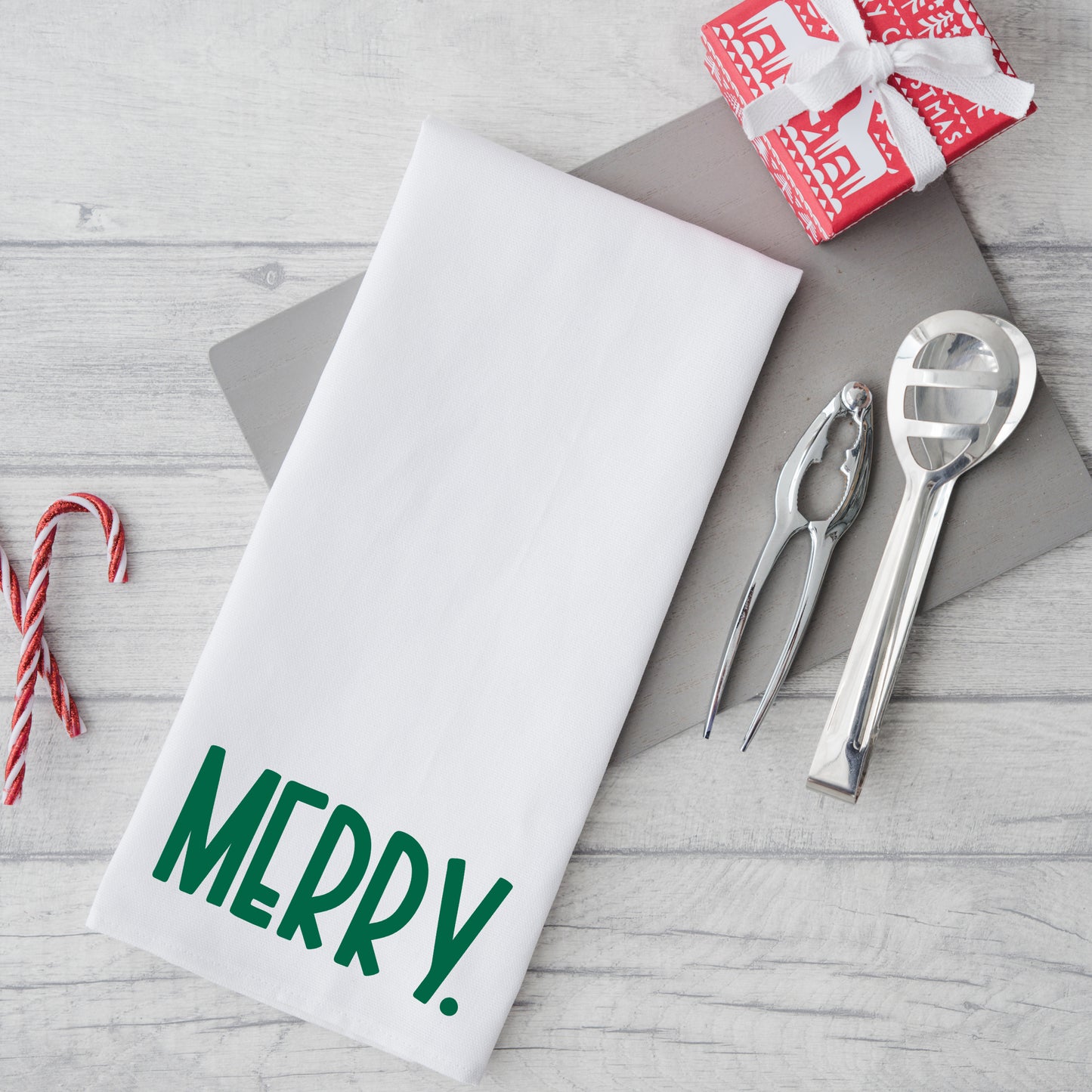 Merry Bold Word | Tea Towel