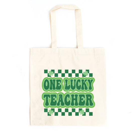 Checkered Lucky Teacher | Tote Bag