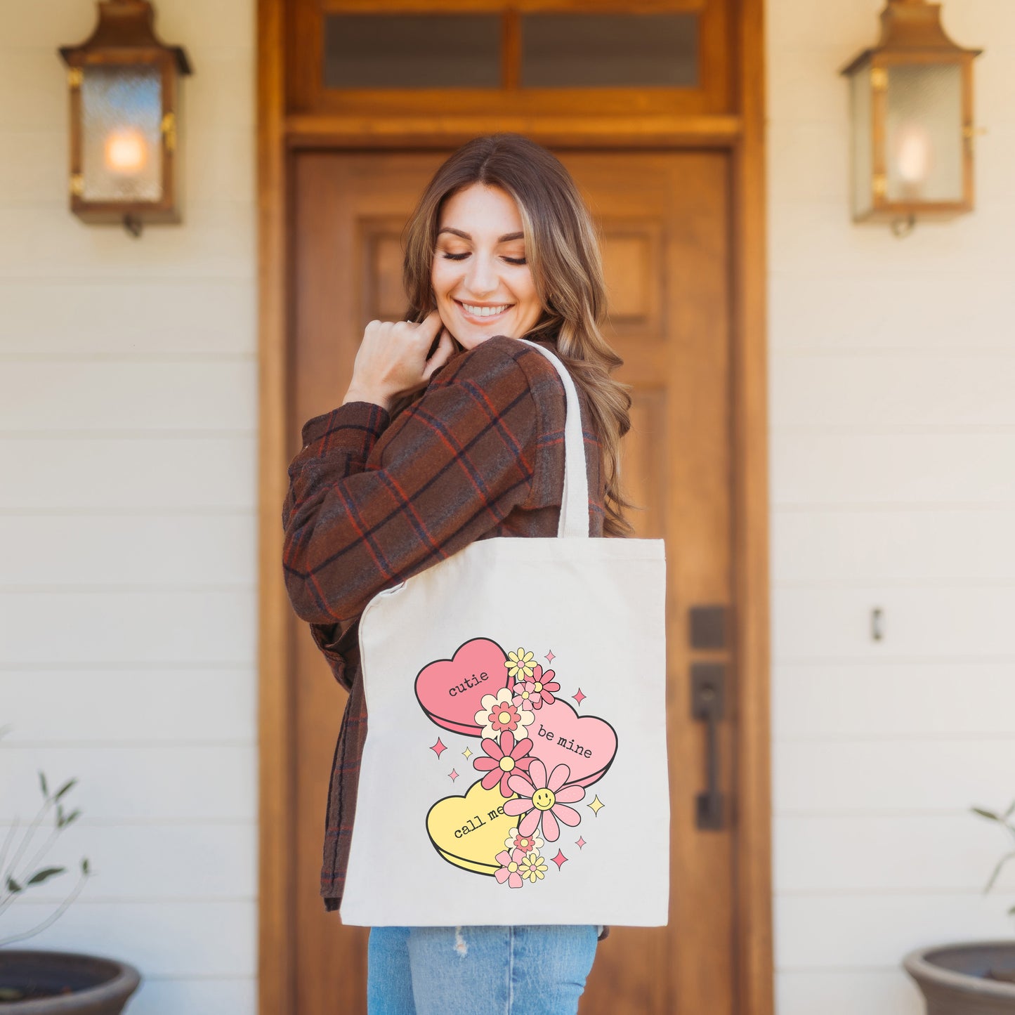 Retro Valentine Hearts | Tote Bag