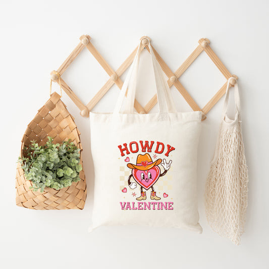 Howdy Valentine Checkered Heart | Tote Bag