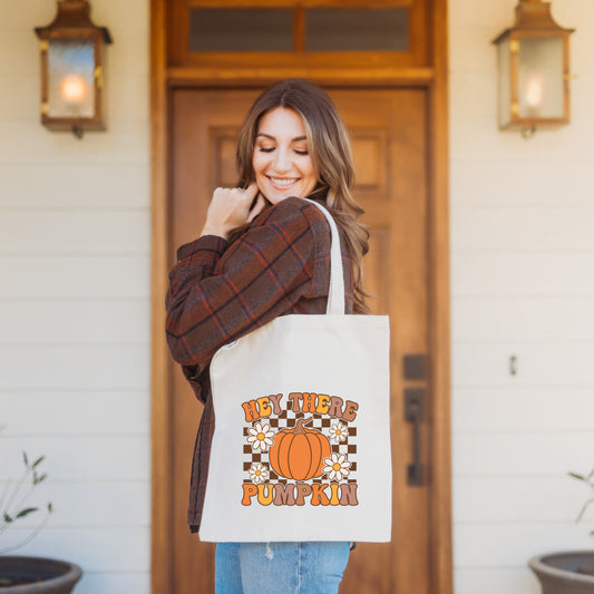 Hey There Pumpkin Flowers | Tote Bag