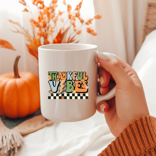 Thankful Vibes Checkered | Mug