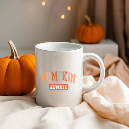 Varsity Pumpkin Junkie | Mug