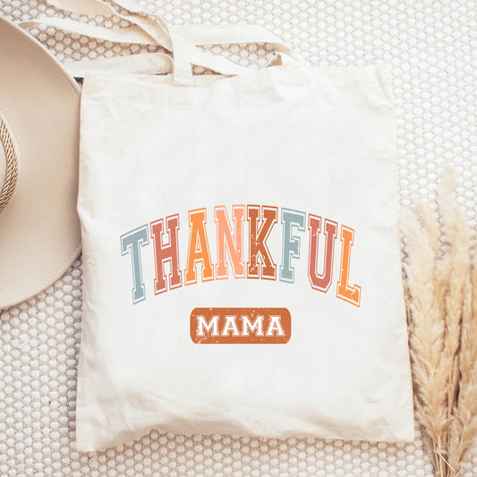 Varsity Thankful Mama | Tote Bag