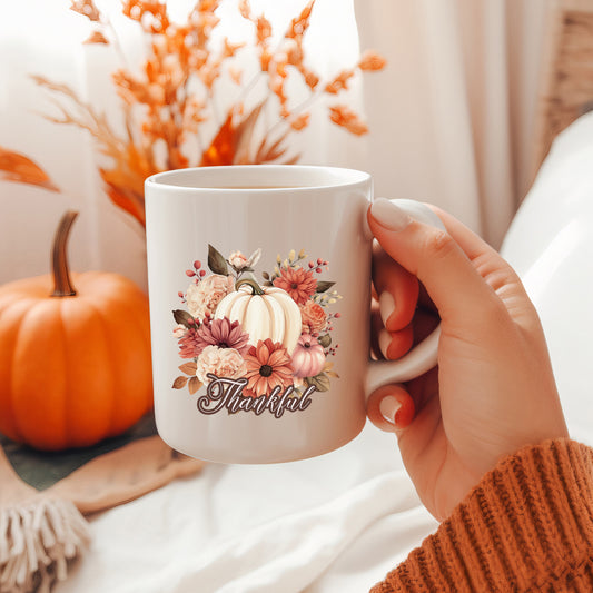 Thankful Pumpkin Floral | Mug