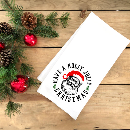 Holly Jolly Santa | Tea Towel