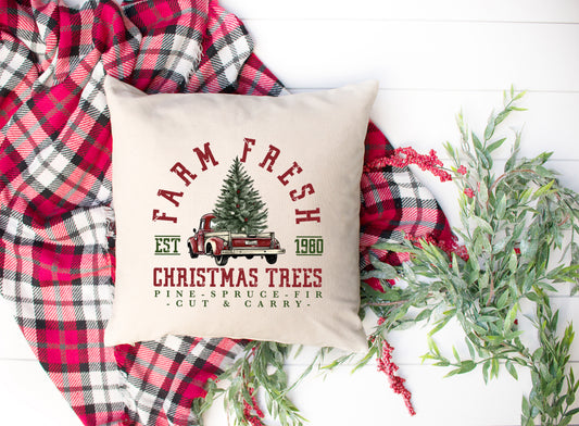 Farm Fresh Truck And Tree | Pillow Cover