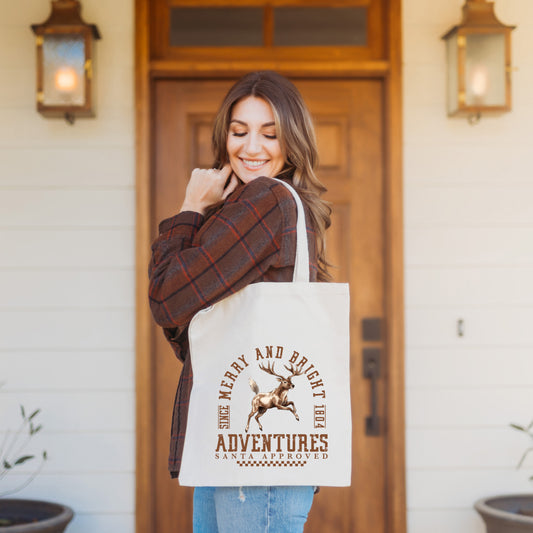 Merry And Bright Adventures | Tote Bag