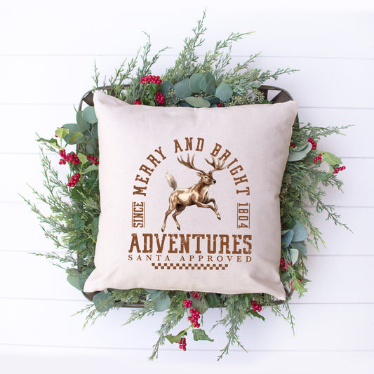 Merry And Bright Adventures | Pillow Cover