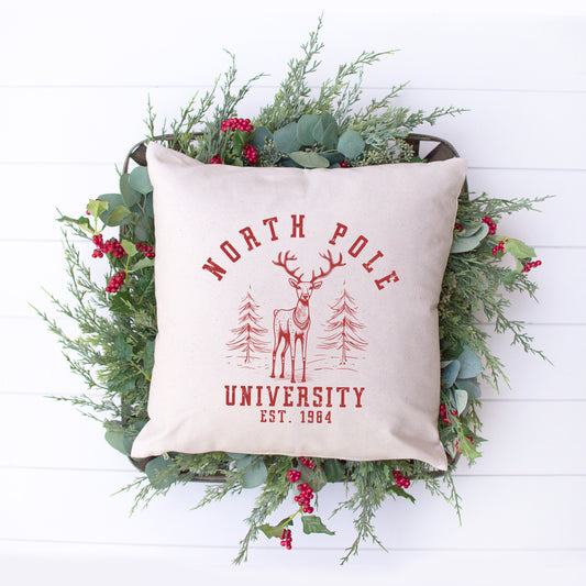North Pole University Deer | Pillow Cover