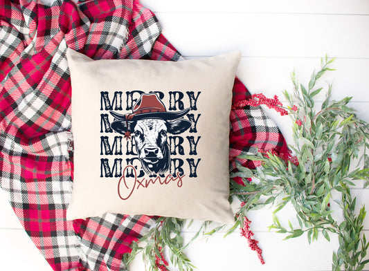 Merry Oxmas | Pillow Cover