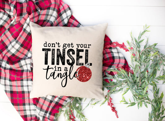Tinsel In A Tangle Bulb | Pillow Cover