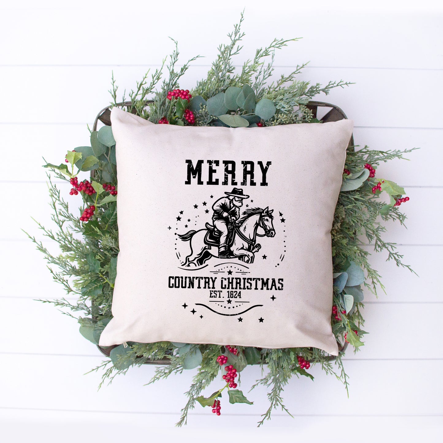 Merry Country Christmas | Pillow Cover