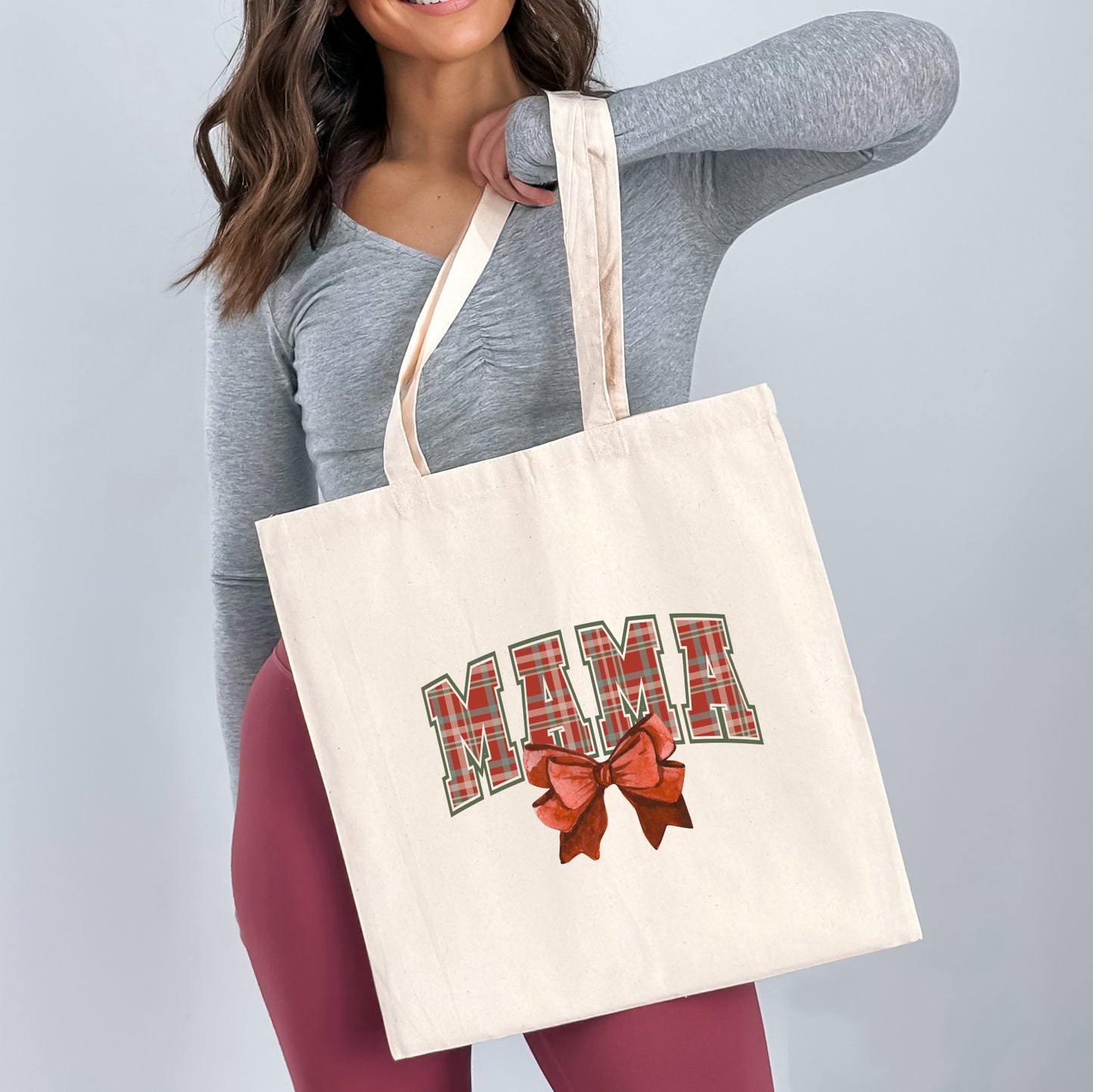 Coquette Plaid Mama | Tote Bag