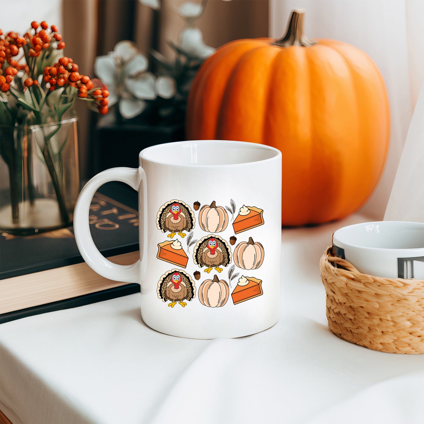 Turkey Pumpkin Pie Grid | Mug