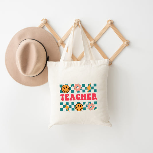 Retro Teacher Checkered | Tote Bag