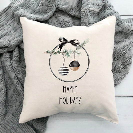 Happy Holidays Ornaments | Pillow Cover