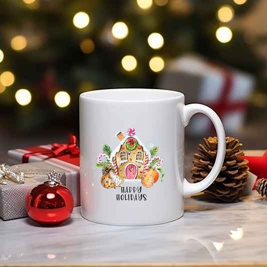 Happy Holidays Gingerbread House | Mug