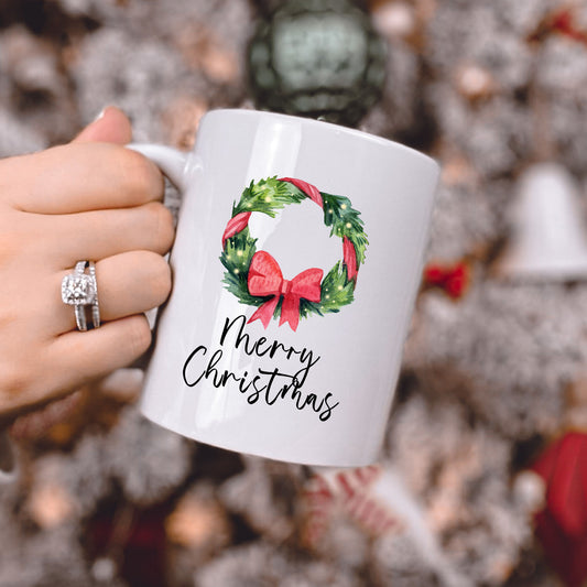 Bow Wrapped Wreath | Mug