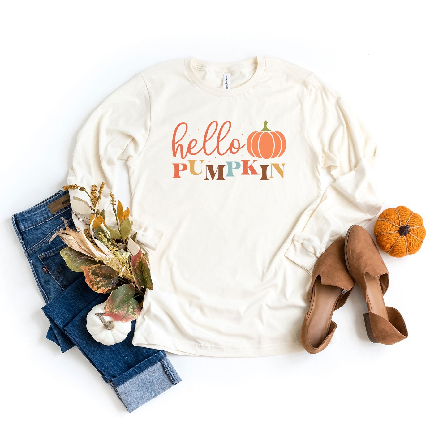 Cursive Hello Pumpkin | DTF Transfer