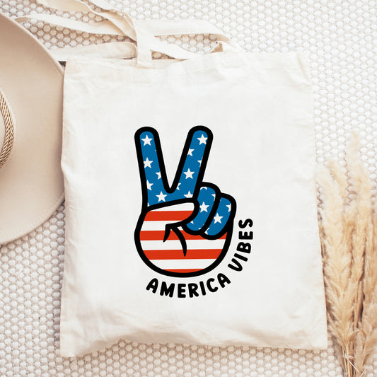 Peace Sign Flag Vibes | Tote Bag