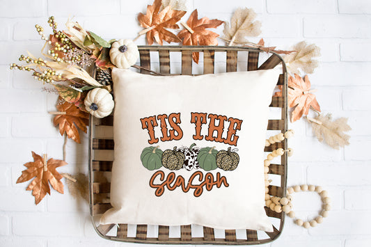 Tis The Season Leopard Pumpkins | Pillow Cover