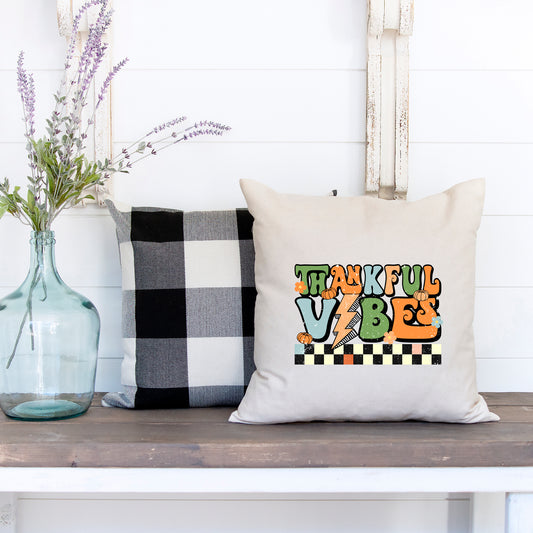 Thankful Vibes Checkered | Pillow Cover
