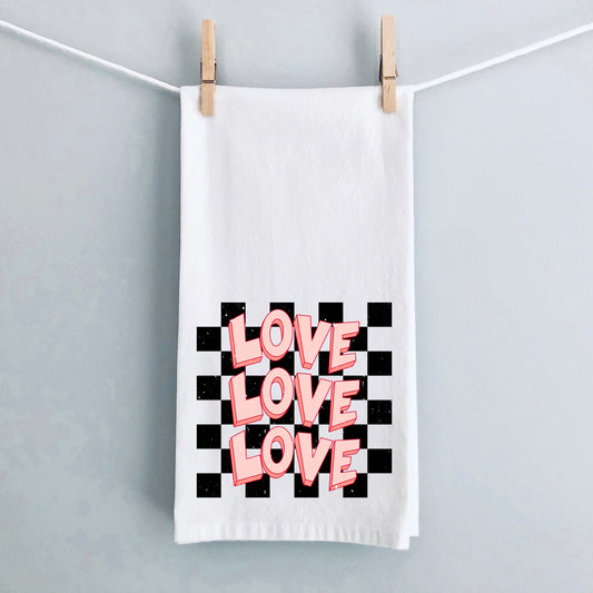 Loved Stacked Grunge | Tea Towel